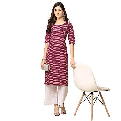 Image of Pinkmint Women's Crepe Grey Color Floral Printed Straight Kurti[NB-530357]