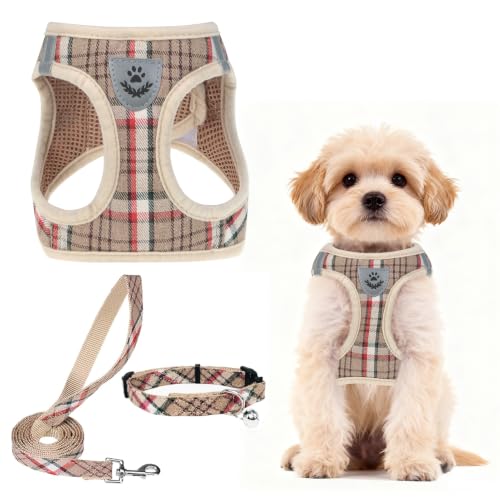 PUPTECK Dog Harness, Collar and Leash Set No Pull for Small Medium Sized