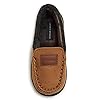 Lucky Brand Boy’s Micro-Suede Moccasin Loafer Slippers with Plaid Lining