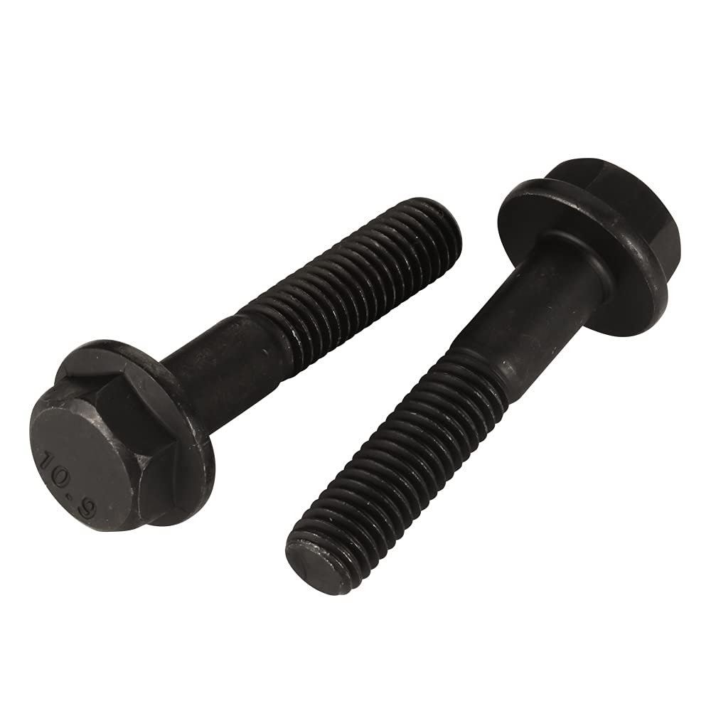 OUSCHR M8 x 70mm Flanged Hex Head Bolts Flange Hexagon Screws, Alloy Steel 10.9 Class, Black Oxide Finish, Partially Threaded, 8 PCS