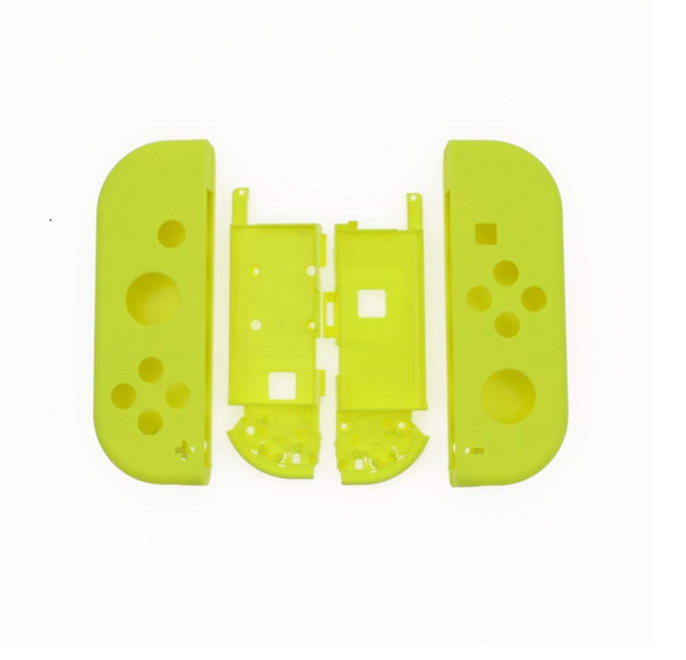 Fortune Cats Faceplate Housing Shell Case Cover + Middle Battery Plate Bracket Replacement for Nintendo Switch Joy-con (Yellow)