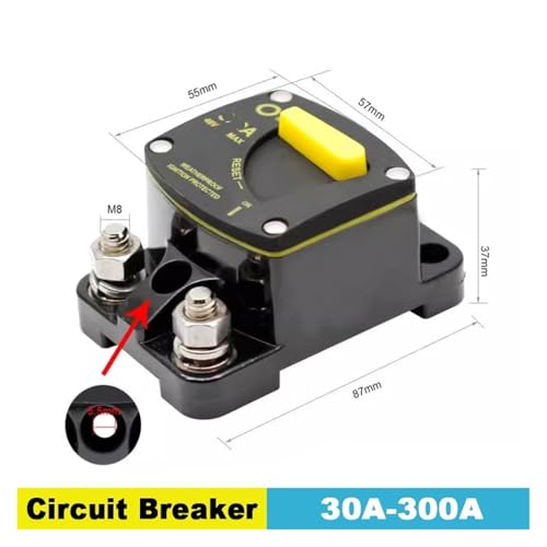 Disjoncteur 200A 12V 24V étanche avec réinitialisation manuelle