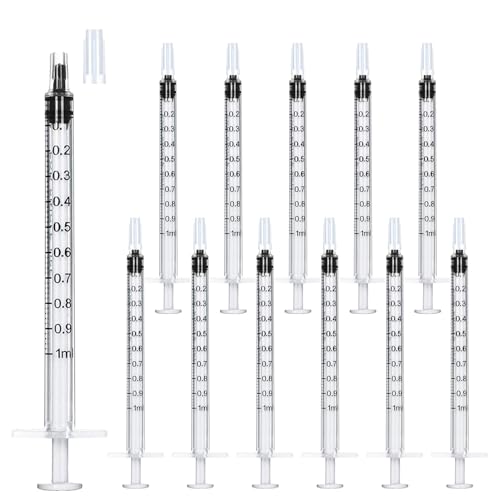 1 ml Syringe Without Needle, Syringe for Liquid with Cap, Oral, Scientific Labs, Measurement, Pack of 30