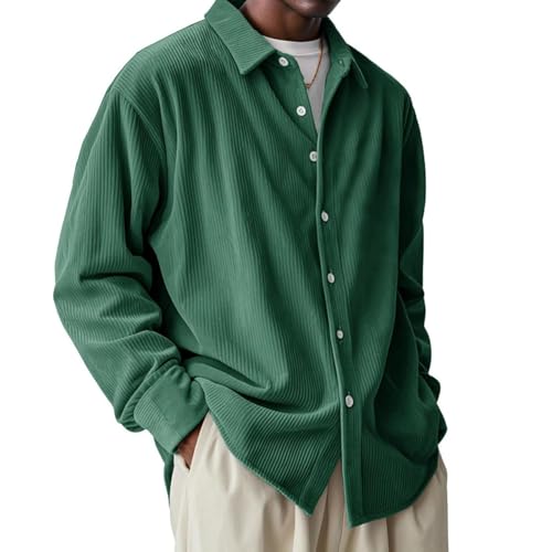 Chemise homme manches longues en velours côtelé premium et boutons chic