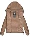 MARIKOO Damen Übergangsjacke Steppjacke mit Kapuze gesteppt 21 Farben XS-XXL Samtpfote (Taupe Grey, M)
