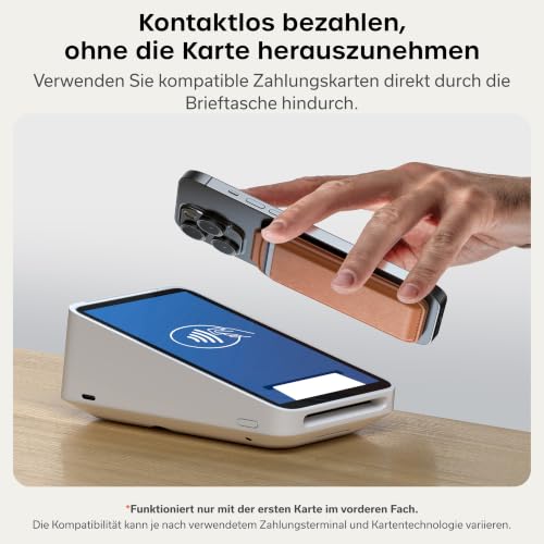 SATECHI MagSafe Kartenetui & Ständer, NFC, Bis zu 4 Karten, Orange – Ansicht 6