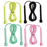 Chstarina 4 Stück Springseil für Erwachsene Kinder Speed Rope Verstellbar für Fitness Skipping Rope Länge Einstellbar Seilspringen für Crossfit Fitness Training Boxen HIIT Intervalltraining - 2.8m