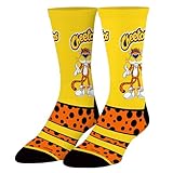 Cool Socks, Men's Funny Graphic Novelty Sock, Chester Cheetah Cheetos, Adult Large