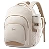 LOVEVOOK Mochila para laptop para mujer, artículo personal de trabajo, mochila de viaje, mochila de regreso a clases, universidad, estudiantes, adolescentes y niñas, Beige, 15,6 pulg.