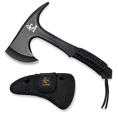 Tophida Camping Axe,Throwing Axe,Specialty Outdoor Tactical Hatchet, Tomahawk Axe Tactical with Sheath,Throwing Axes and Tomahawks for Recreation and Competition, Black
