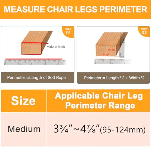 Image of 20 PCS Chair Leg Floor Protectors, Silicone Chair Leg Caps, Rectangular Covers for Hardwood, Protect Wooden Floors from Scratches and Noise Reduction-Medium(Fit:Length 28-38mm, Width 19-25mm)