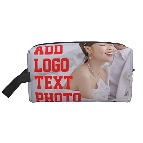 Trousse de maquillage personnalisée contre le désordre : sac rangement nom et logo