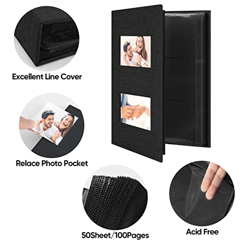 Mstonal 4X6 Photo Albums, Linen Cover Photo Album Holds 300 Pockets, Black Picture Albums For 4X6 Photos, Slip-In Photo Books For Family Valentine Wedding Christmas Birthday #TOP2