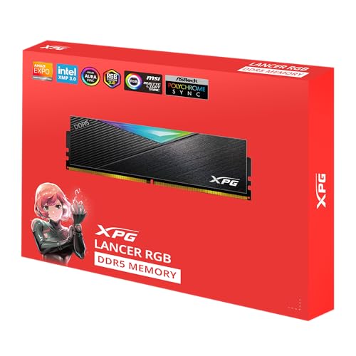 Image of ADATA XPG Lancer RGB | 16GB (8x2) | DDR5 | NVME | Speed Upto 8000MHz | Lifetime Warrenty (AX5U8000C3816G-DCLARBK)