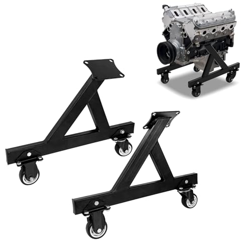 Tolpassa LSx Engine Stand V8 Rolling Engine Stand Supports Complete Engines & Transmissions LS Engines Rolling Storage Stand with 3 Swivel Caster Wheels 12 Ground Clearance 2-Pcs Black