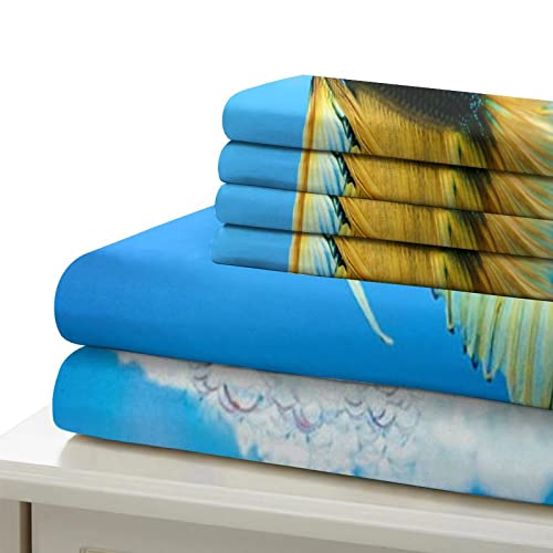 Housse de couette imprimee 3D parure de lit simple microfibre 135x200 cm - 6