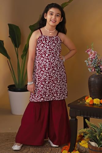 Image of Fashion Dream Girl's Silk Blend Salwar Suit|Kids Salwar Suit Set|Embroidered Suit for Girls|Girls Ethnic Set