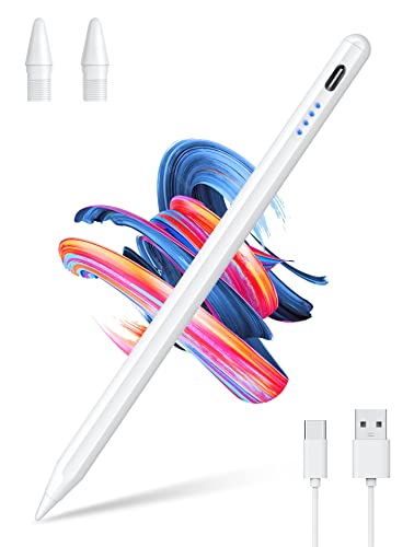 Hastraith Stylus Pen Kompatibel iPad 2018-2022, Kein Kratzbildschirm & Austauschbare Stiftspitze & Magnetische Stylus Stift mit Palm Rejection für iPad/iPad Air/iPad Mini/iPad Pro (2018-2022), Weiß Cover