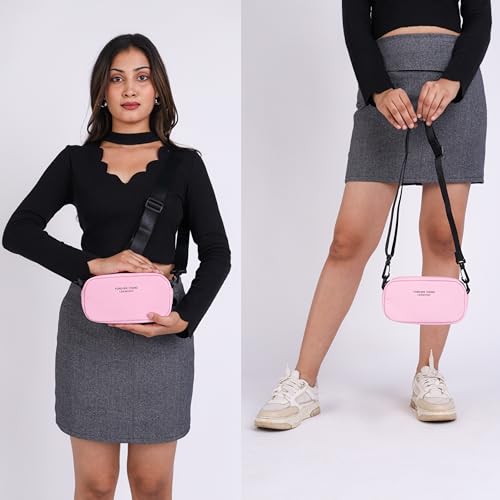 Image of TS WITH TECHSUN Small Crossbody Bag for Women | PU Leather Sling Bag with Adjustable Strap | Women's Handbags | Mini Purse for Women | Travel Crossbody Pouch For Keys, Makeup Etc.