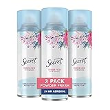 Secret Women's Antiperspirant 24 Hour Aerosol, Powder Fresh Scent, 4 oz (Pack of 3)