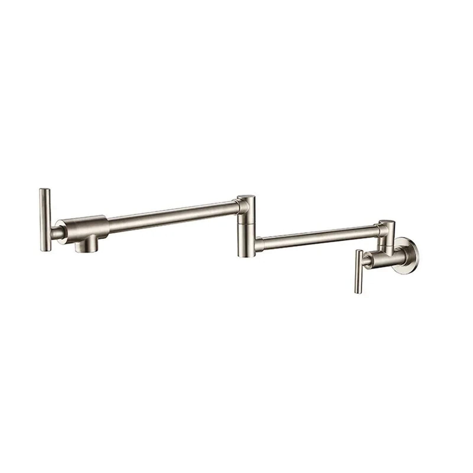 ZQFHSX Brushed Pot Filler Tap, Wall Mounted Foldable Kitchen Faucet Single Cold Nickel Sink Tap Rotate Folding Spout SUS304 for Most Scenarios(Nickel)