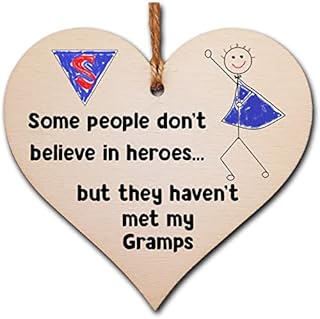 Handmade Wooden Hanging Heart Plaque Gift for Gramps Novelty Funny Keepsake