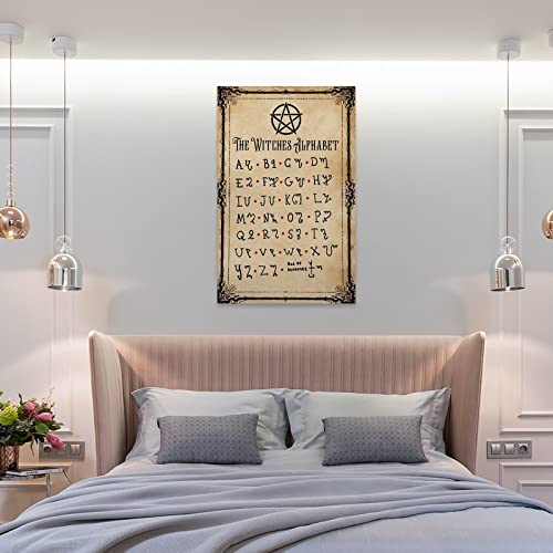 Bludug The Witches Alphabet Poster Witch Knowledge Poster Halloween Poster Canvas Painting Wall Art Poster For Bedroom Living Room Decor20X30Inch(50X75Cm) #TOP7