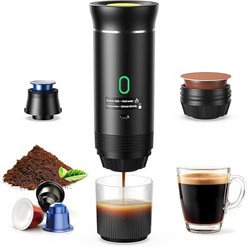 Cafetera Espresso Eléctrica Portátil 3 en 1, Cafetera de Viaje pa...