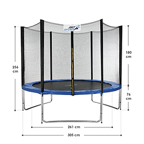 ArtSport Outdoor Trampolin Ø 244 / 305 cm mit Netz, Randabdeckung, Leiter & Stangen - Gartentrampolin für Kinder… – Bild 3