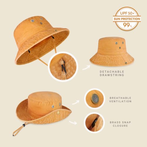 Image of Hot Summer Bucket Hat - Trendy Cotton Sun Hat for Beach, Golf, Fishing