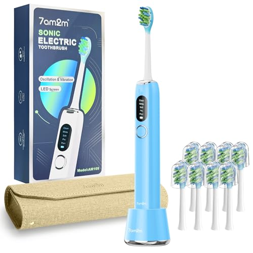 7AM2M Sonic Electric Toothbrush for Adults&Teens with LED Screen, 5