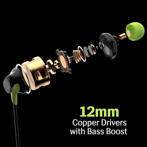 Image of Lava Probuds E1c in Ear Earphone | 12mm Bass Boosted Copper Driver with Pocket Comfy C Type Jack with Wire Protector | Dual Tone Stylish Design | in-Built Mic | IPX4 Water Resistant (Black)