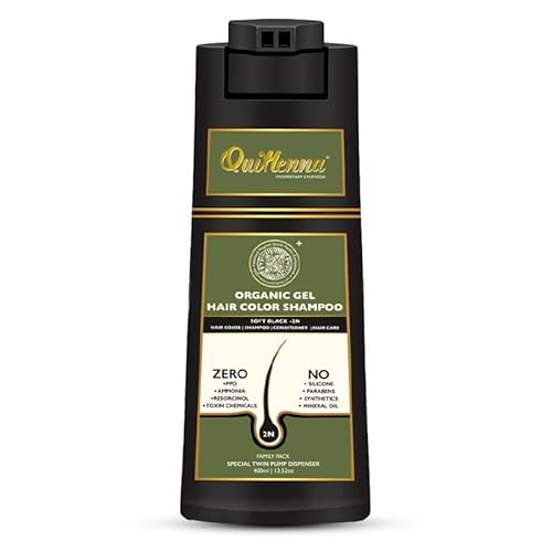 QUIKHENNA Hair Colour Shampoo 1N 400ml | For Men and
