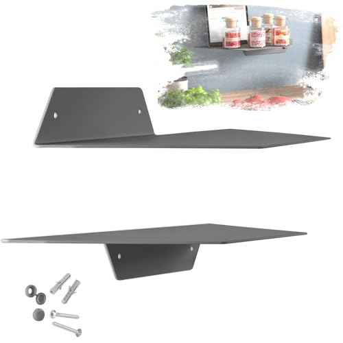 SOTECH 2er Set Design Wandboard Hover-II 350 x 130 x 40 mm anthrazit, Wandmontage, Bücherregal inkl. Befestigungsset, Moderne Ablage für die Wand in Bad Küche oder Wohnzimmer