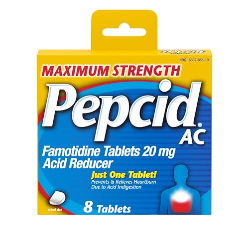 Pepcid AC Maximum Strength Heartburn Relief Tablets, OTC Medicine Prevents & Relieves Heartburn Due