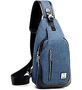 tuowan Small Sling Bag Crossbody Backpack Over the Shoulder Bag for Men Women Travel Outdoors, Li...