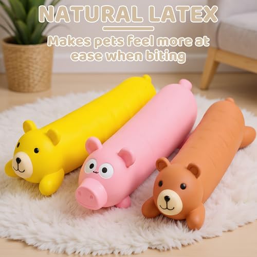 Culianavog Pack de 3 Juguetes para Perros con Sonido, Lofas de látex Suave para Masticar para Perro,Squeak látex Juguetes para Cachorros,Juguetes Interactivos de Látex para Perros Pequeños y Medianos - imagen 7