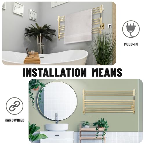 K&KALONZO Wall-Mounted 9-Bar Heated Towel Rack, 2-Min Heat, NTC Safety by K&KALONZO - Used condition - Image 4