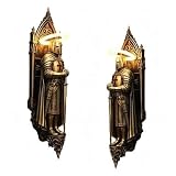 Knight Wall Lamp, 25x12x5cm, Decorative Medieval Style, Resin, LED WΔll Lights Indoor, Vintage Elegant Design, Easy Installation, for Living Rooms, Bedrooms, Studies, Dorm,Hotel (2, ColorA)