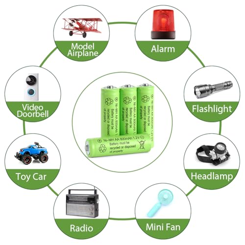 AXFEE AA Rechargeable Batteries, 1.2V 800mAh Pre-Charged Ni-MH Battery, AA Ni-MH for Garden Solar Lights, String Lights, Solar Pathway Lights (4-Pack) - Image 3
