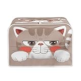 AFPANQZ Fundas protectoras para tostadoras con diseño de gato de dibujos animados para 4 rebanadas, fundas para electrodomésticos