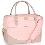 MATEIN Pink Laptop Bag for Women, Handbag with Laptop Compartment 15.6 Inch Ladies Briefcase Office Tote Work Bags for Women, Large Computer Hangbag for School Briefcase for Teacher, Office, Pink