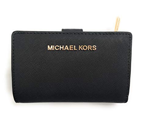 Michael Kors Jet Set Travel Saffiano Leder Bifold Zip Coin Wallet,...