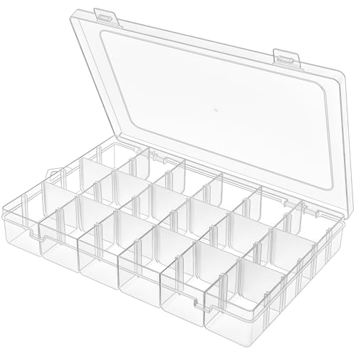 DARUITE Sortierboxen für Kleinteile, 18 Raster Aufbewahrungsbox mit Fächern – Ansicht 1