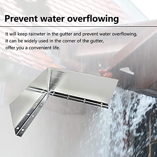 2 Pcs Rain Gutter Valley Splash Guards, Gutter Valley Splash Guards With 16 Screws, For House Residential Flat Shingle Roofs Corner #TOP3