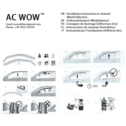 Déflecteurs de vent MG4 EV 2022-2026 finition teintée premium - 4