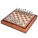 AMEROUS Wooden Chess Board Set with Pieces Storage for Adults Kids, 12.5 Inch Chess Set with Metal Pieces, Unique Chess Game for Tournament Professional Beginner