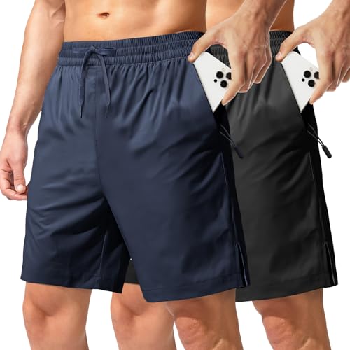 Recopilación de Pantalones cortos deportivos para Hombre del mes. 48 Shorts Hombre Deportivos, Pantalones Cortos para Correr 2pcs, Short Casual de Ajuste Holgad, con Bolsillos y Cremallera, Secado Rápido y Transpirabl, Ligero y Comodida, para Gym,...