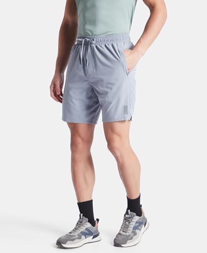 Image of Jockey MV20 Men's Recycled Microfiber Elastane Straight Fit Solid Active Wear Shorts