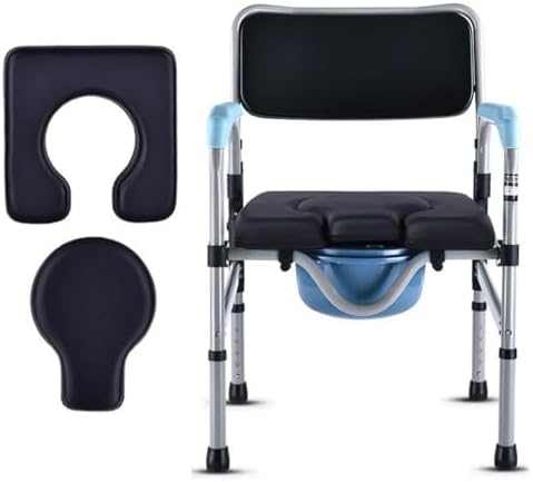 Adjustable Height Disability Potty Seat, Elevated Shower Stool with Safety Frame for Elderly, Disabled, and Pregnant Women